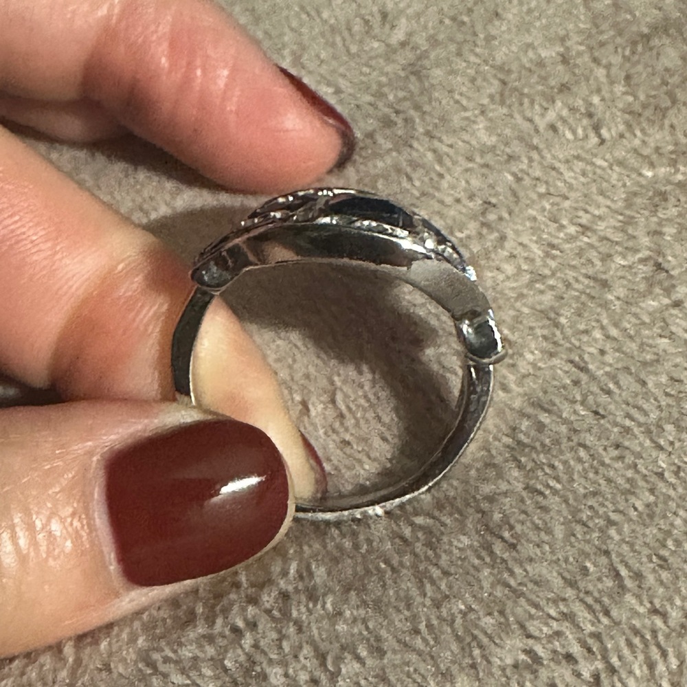 Sterling Silver Ring with Blue and White Stones Size 10 - Picture 6 of 6